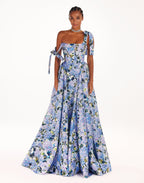 Blue-Floral-Print Spring-Vibe Vibe Dress