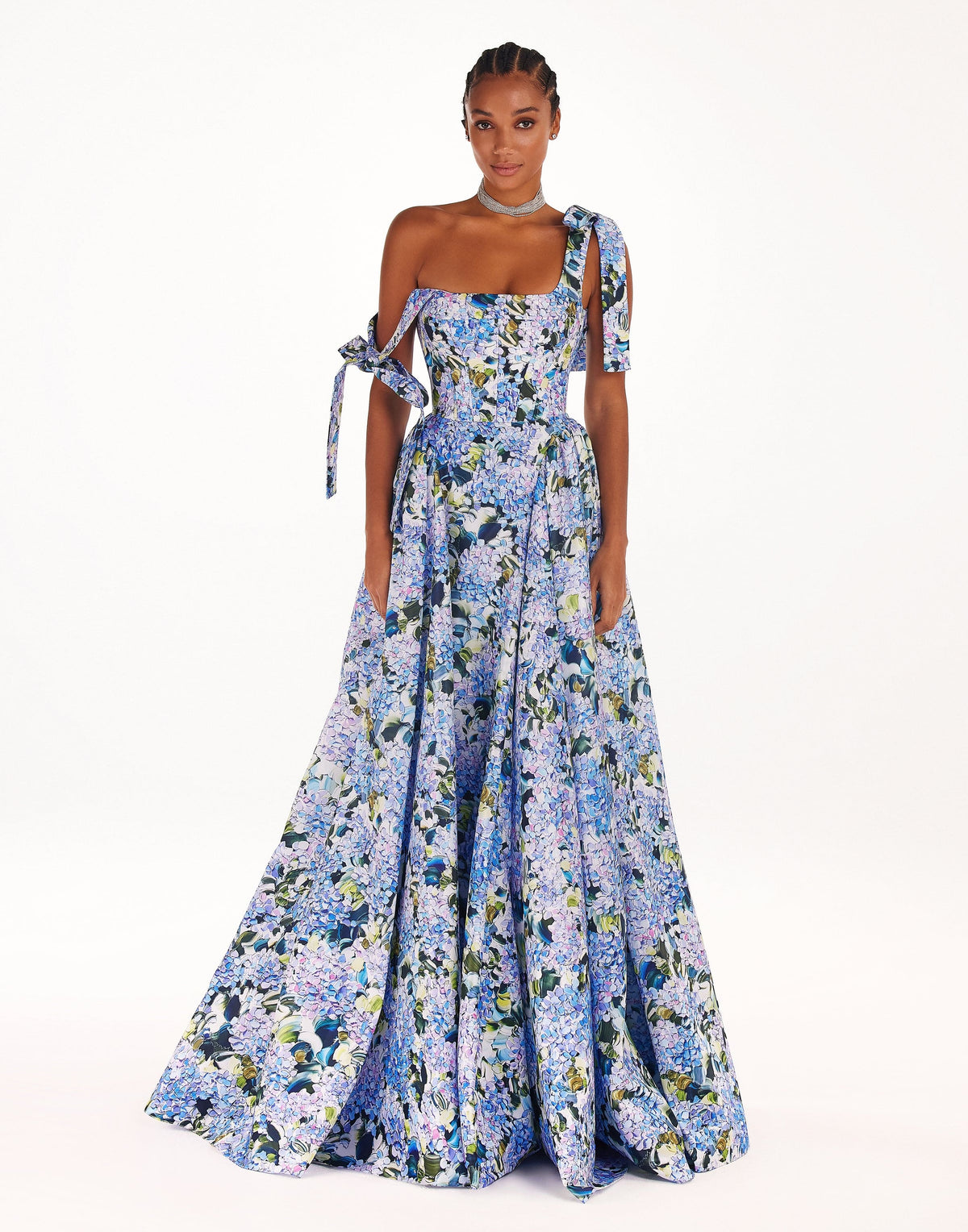 Blue-Floral-Print Spring-Vibe Vibe Dress