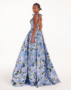 Blue-Floral-Print Spring-Vibe Vibe Dress