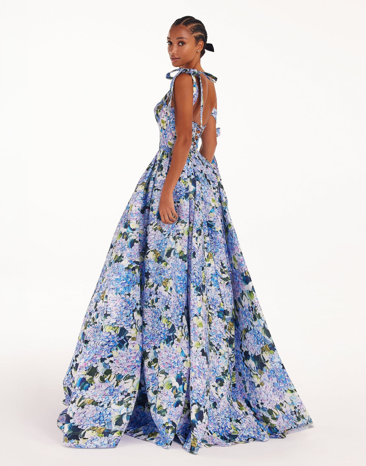 Blue-Floral-Print Spring-Vibe Vibe Dress