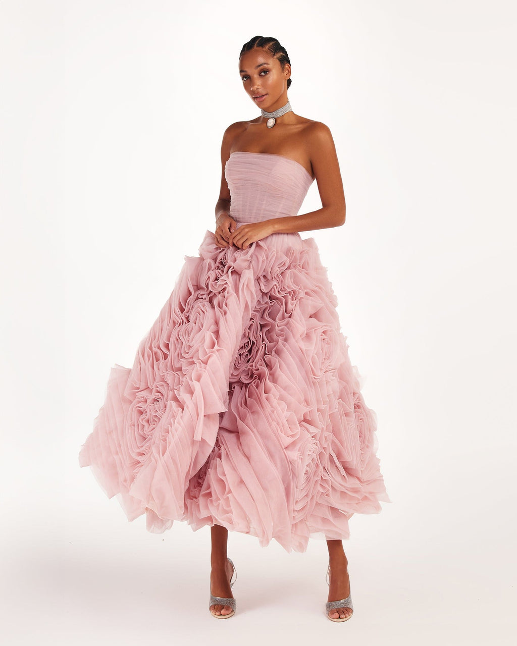 Built-In-Cups Misty-Rose Double-Lining Formal Dress