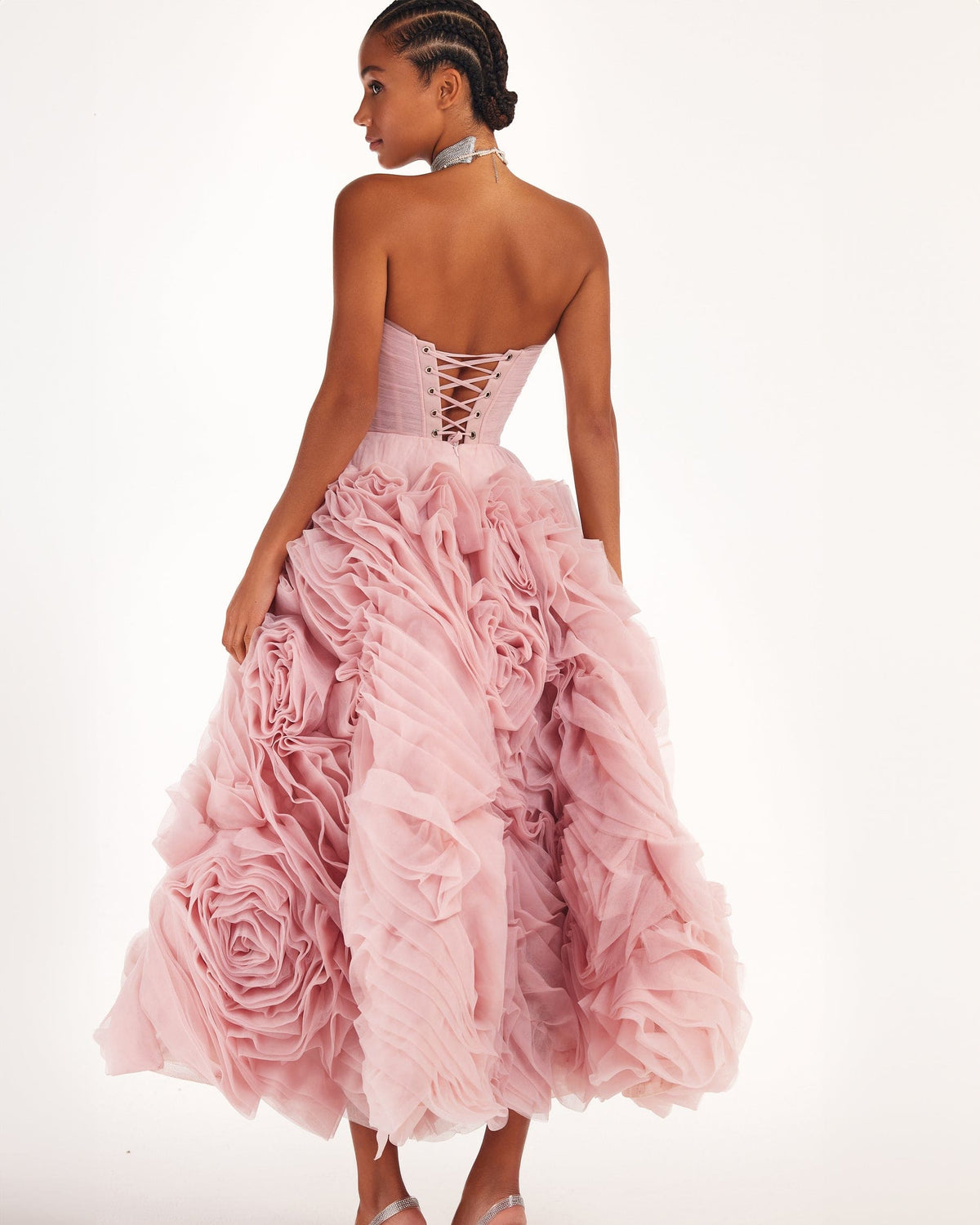 Built-In-Cups Misty-Rose Double-Lining Formal Dress