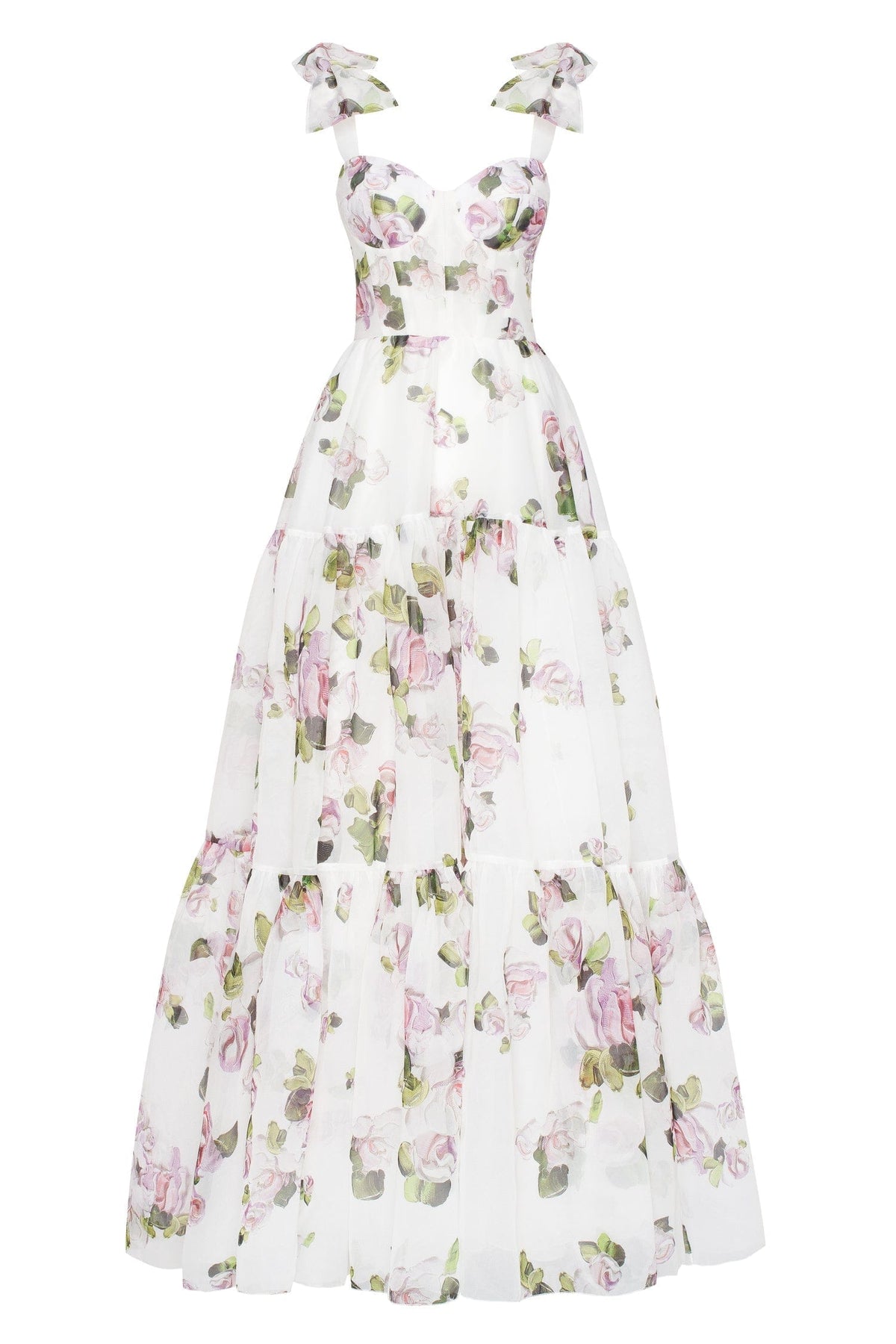 Apple Blossom Tender floral maxi tie-strap dress - Milla