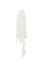 Fitted Crepe-Chiffon Breathable White Blouse