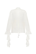 Fitted Crepe-Chiffon Breathable White Blouse