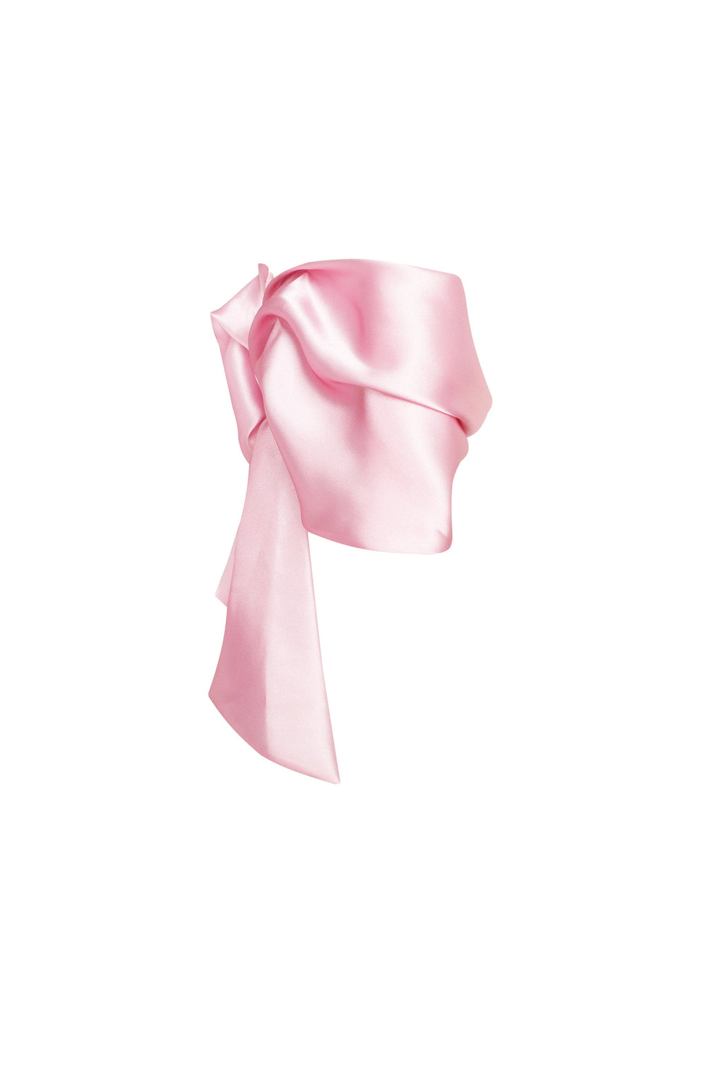 Gathered Fitted Back-Zip Pink Cropped Blouse