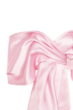 Gathered Fitted Back-Zip Pink Cropped Blouse