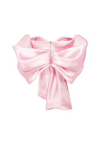 Gathered Fitted Back-Zip Pink Cropped Blouse
