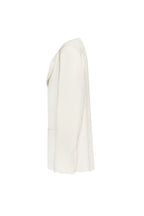 Lapel-Pocket Oversized White Boyfriend Blazer