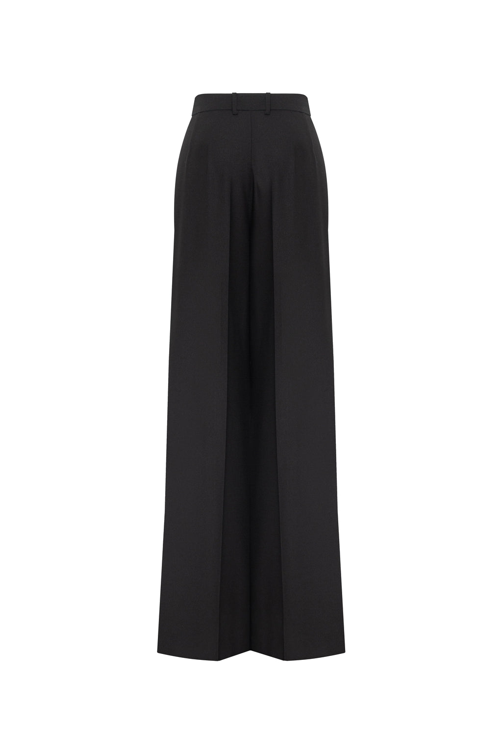 High-Waist Straight Suit-Fabric Black Pants