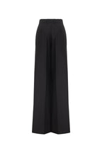High-Waist Straight Suit-Fabric Black Pants