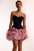 Ruched-Appliqué Skirt Match Black Corset
