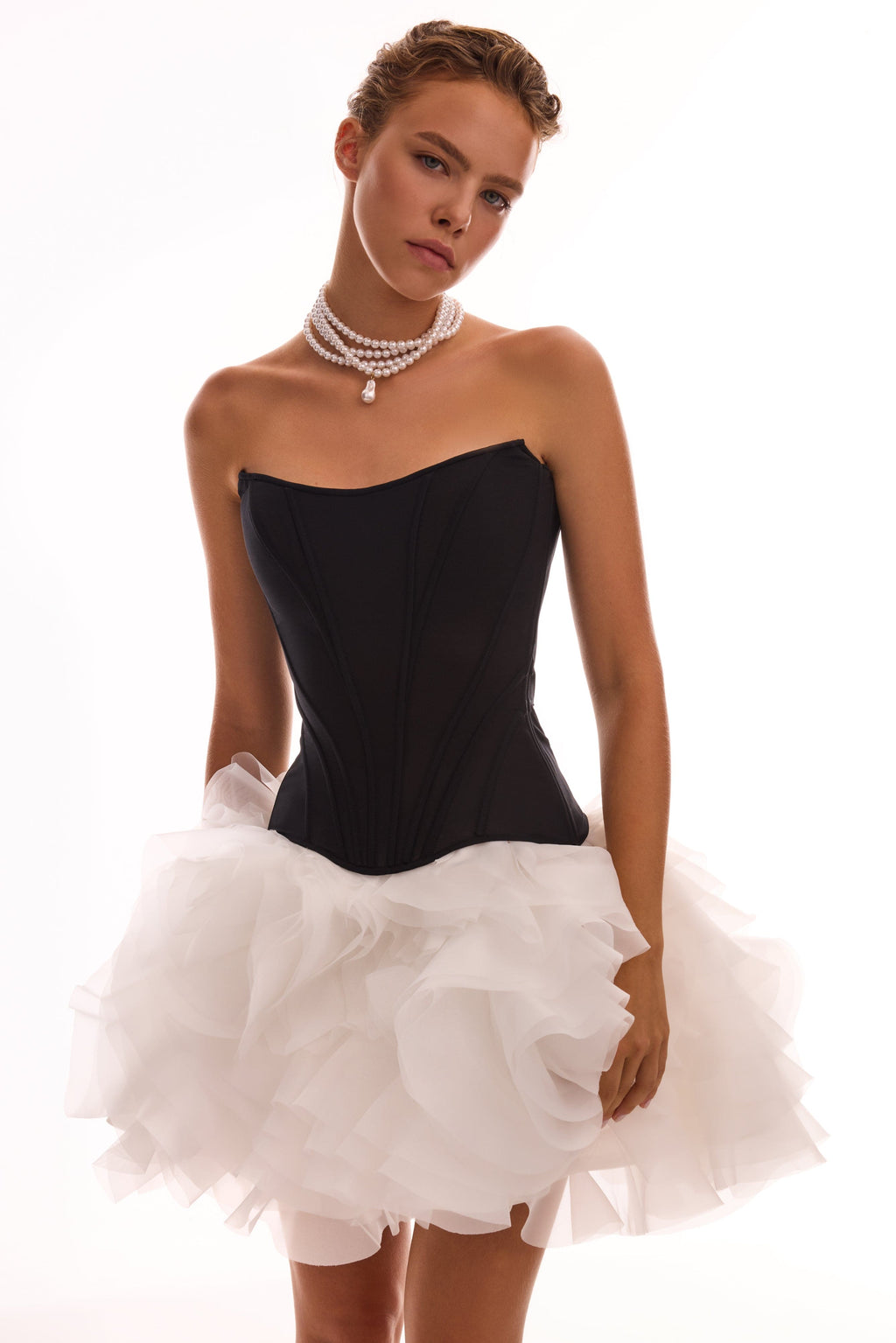 Boned Support Shaping Fitted Black Corset Top