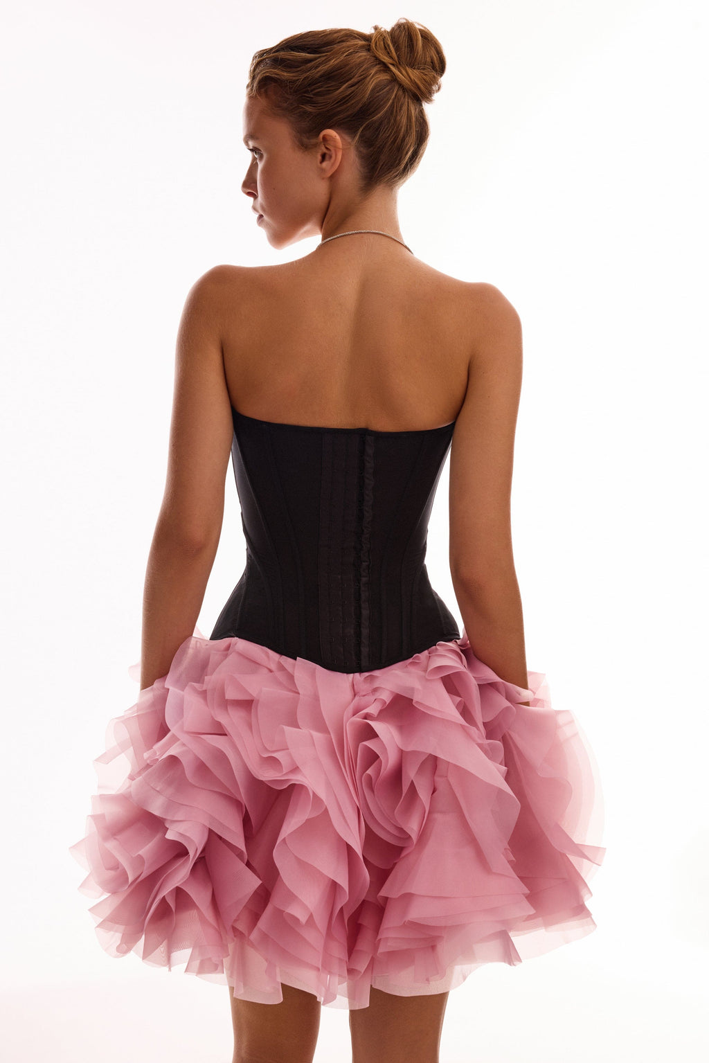 Ruched-Appliqué Skirt Match Black Corset