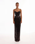 Flared Hem Sparkle Black Sequin Skirt