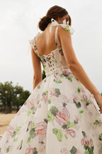 Tender floral midi tie-strap dress - Milla