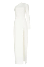 White Long-sleeved dress with sharp shoulder cut - Milla