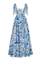 Blue Hydrangea strapped maxi dress - Milla