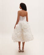 Semi-Sheer Bustier Built-Cup Lace-Up Dress