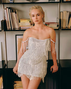 Stretch Adjustable-Length Ivory Dress