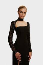 Trumpet gown with detachable sleeve - Milla