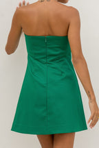 Green Strapless Mini Dress