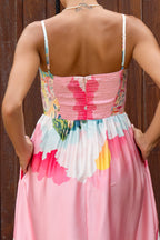 Pink Abstract Maxi Dress