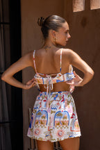 Multicolour Abstract Drawstring Shorts