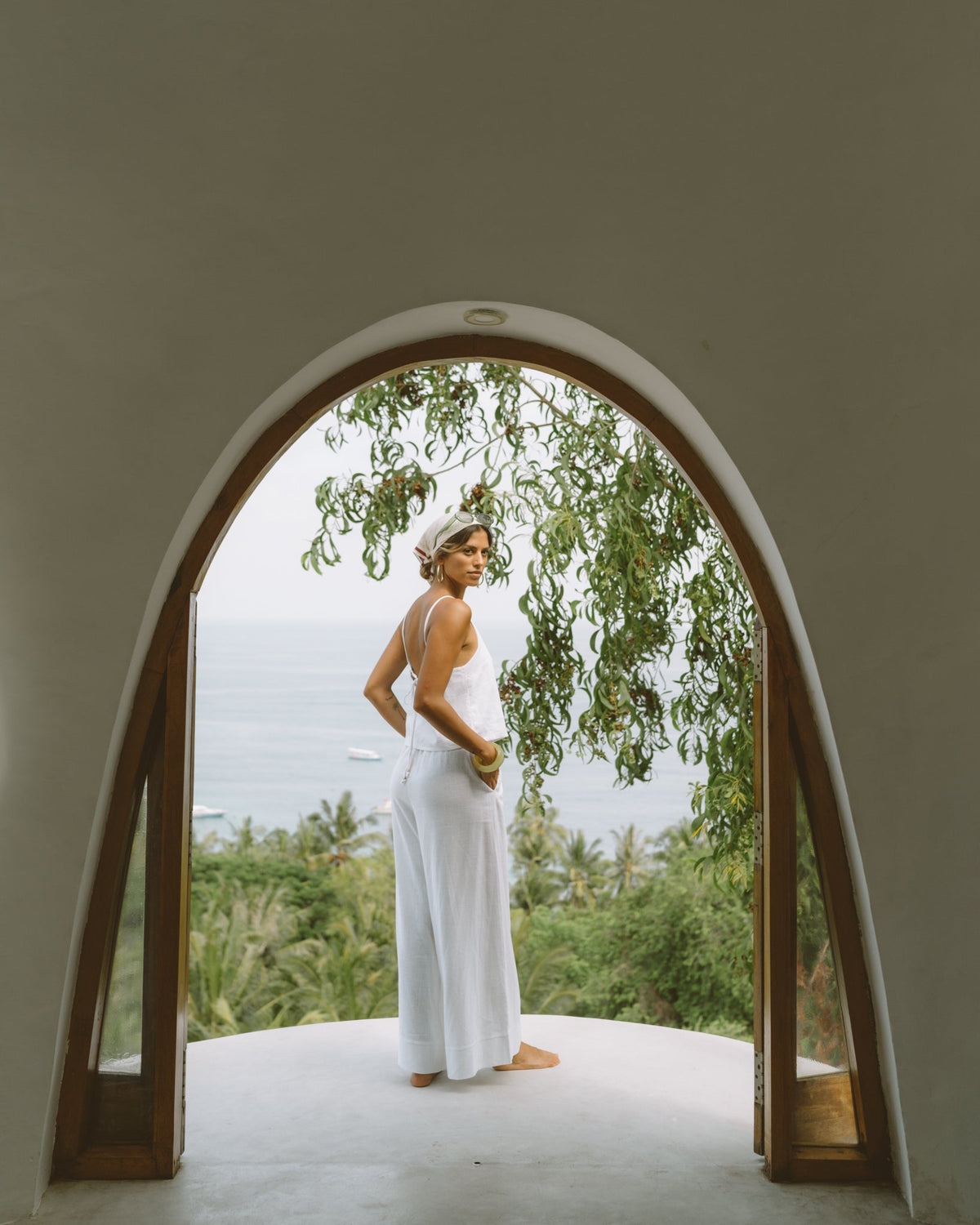 White Linen Cami Top