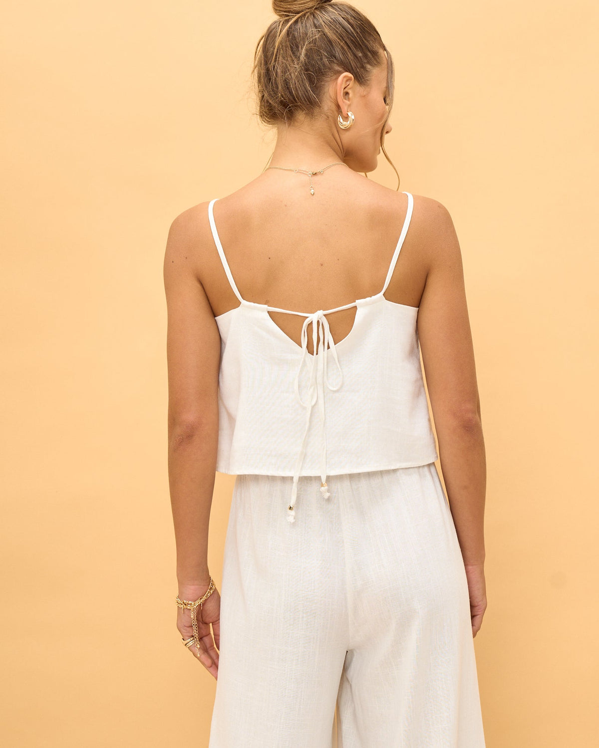 White Linen Cami Top