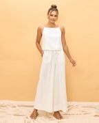 White Linen Cami Top