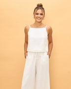 White Linen Cami Top