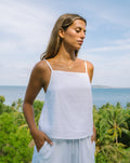 White Linen Cami Top