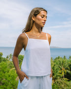 White Linen Cami Top