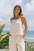 Beige Linen Cami Top
