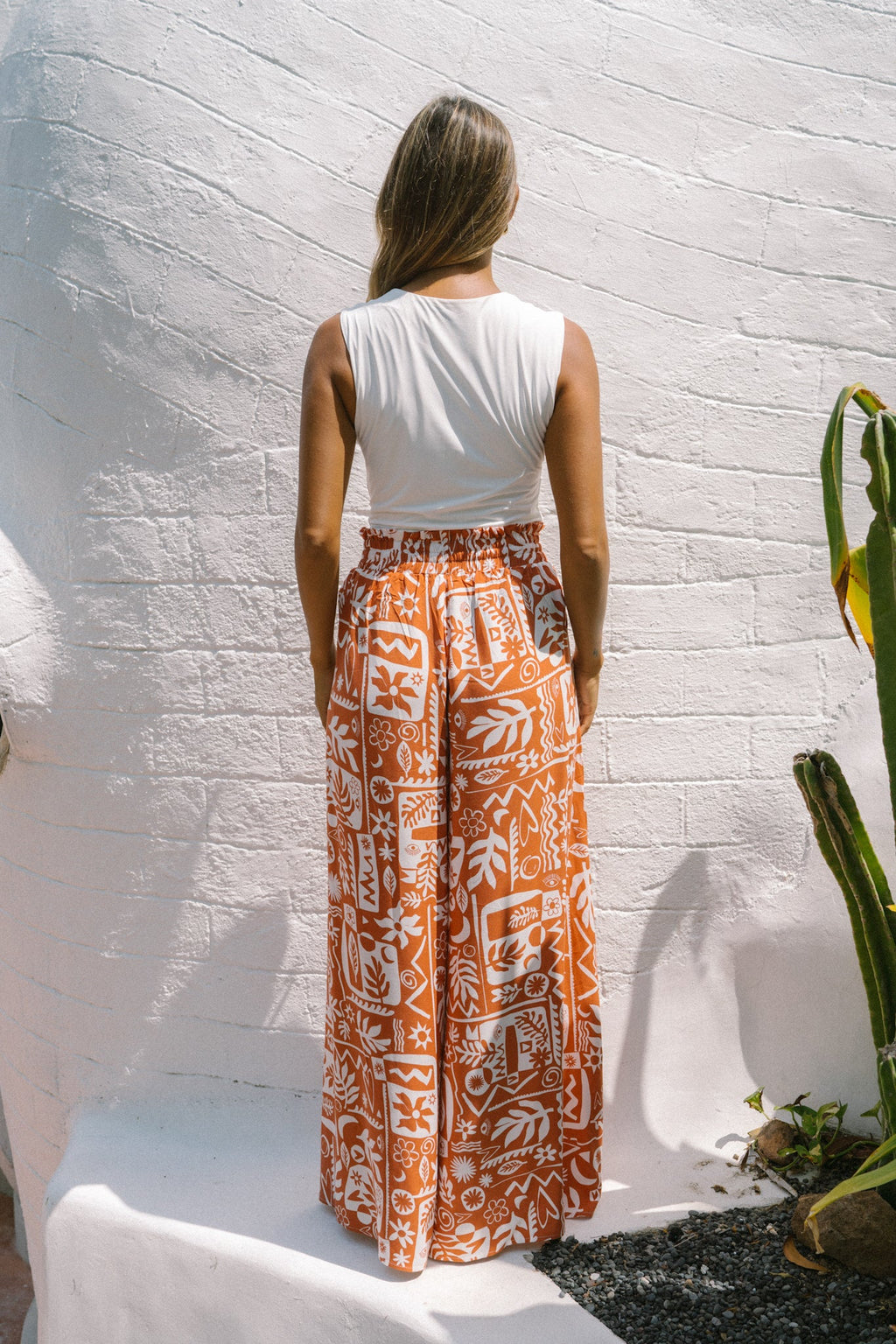 White Square Neck Top