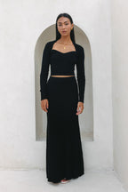 Black Knit Maxi Skirt