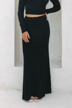 Black Knit Maxi Skirt