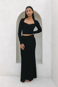 Black Knit Maxi Skirt