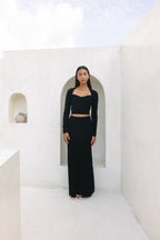Black Knit Maxi Skirt