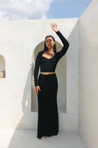 Black Knit Maxi Skirt