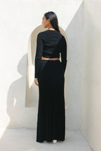 Black Long Sleeve Knit Top