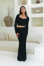 Black Long Sleeve Knit Top