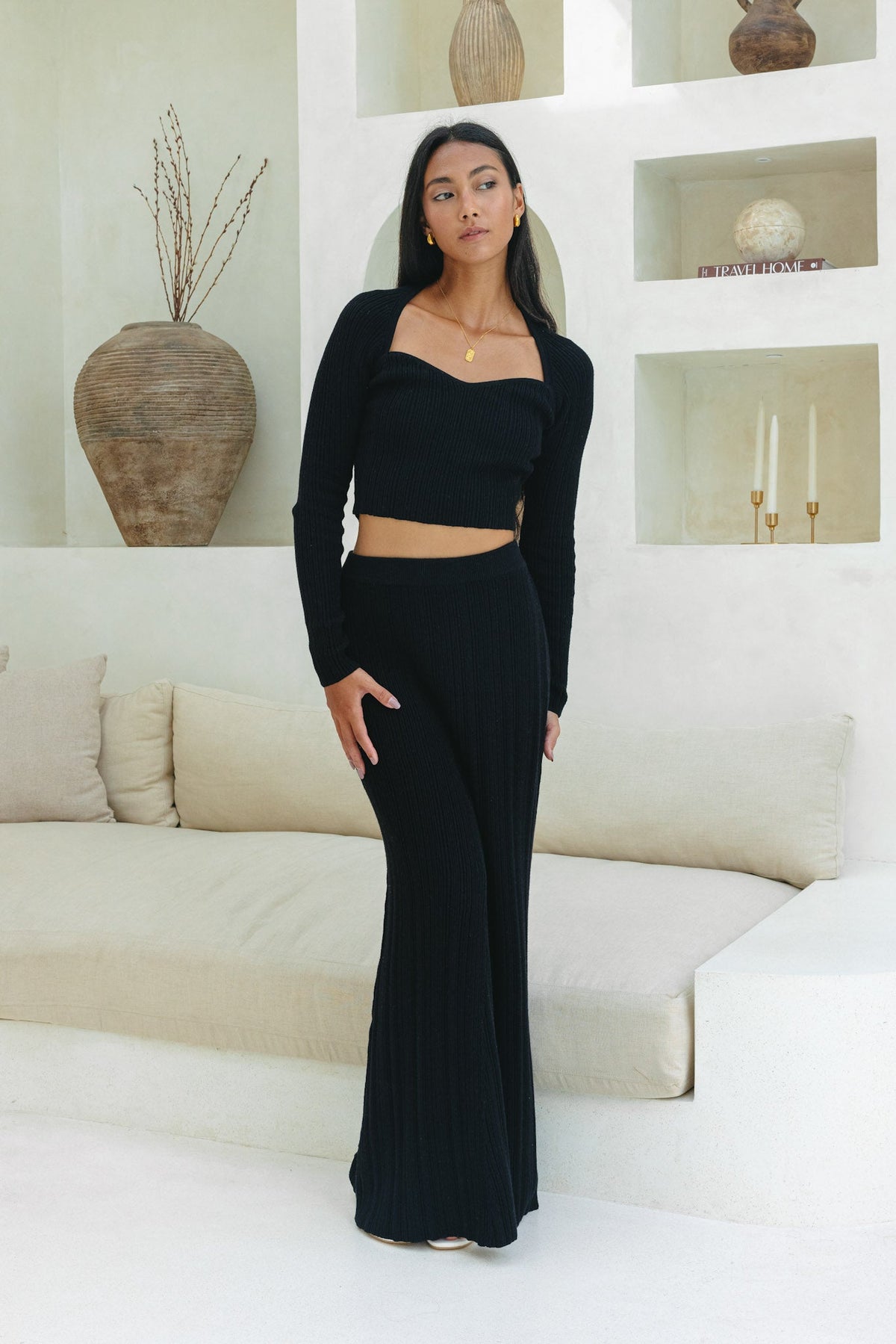 Black Knit Maxi Skirt