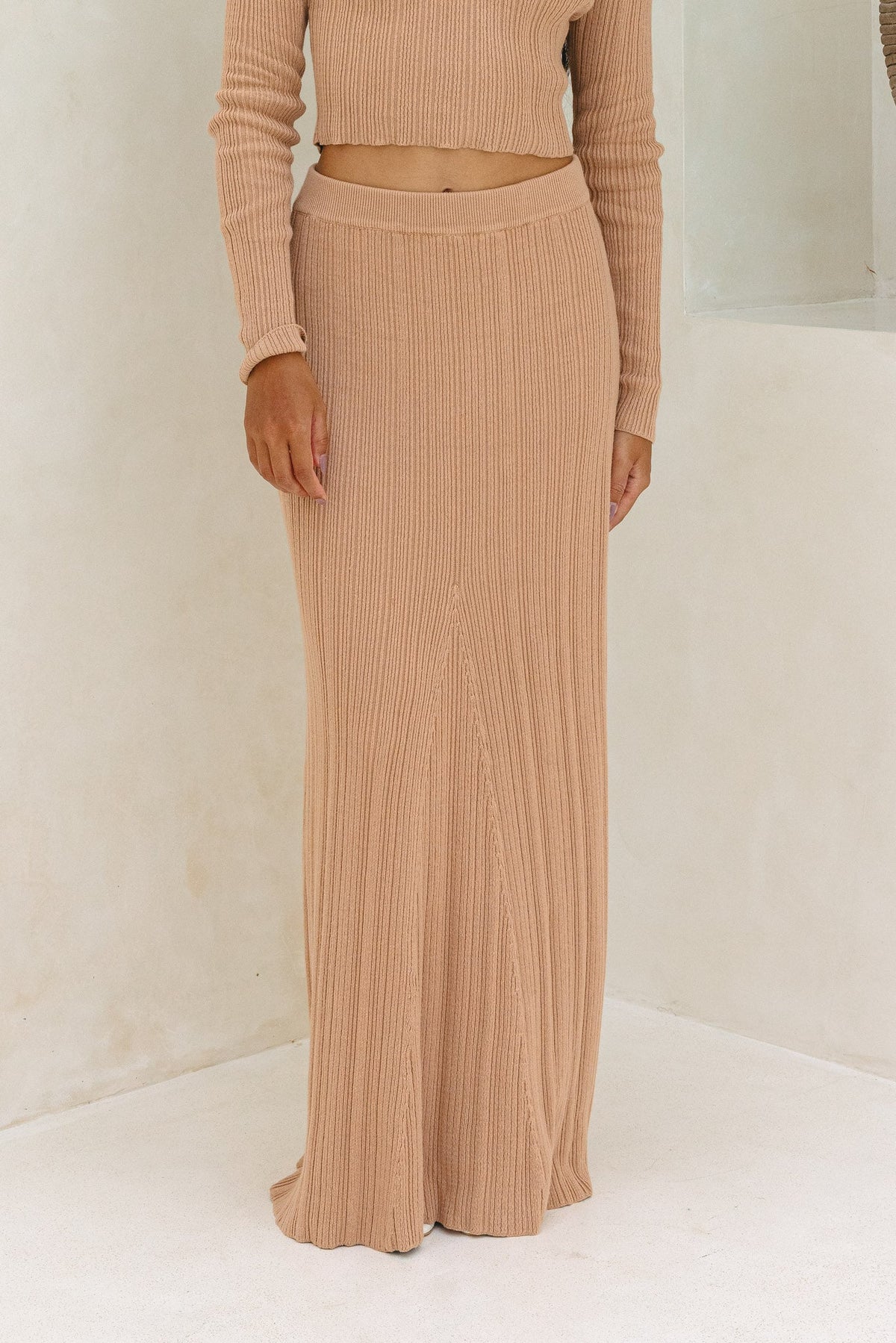 Mocha Knit Maxi Skirt