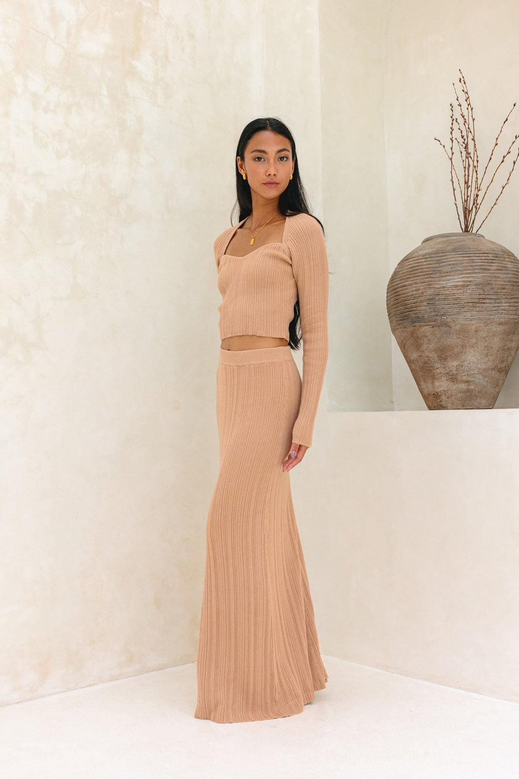 Mocha Knit Maxi Skirt