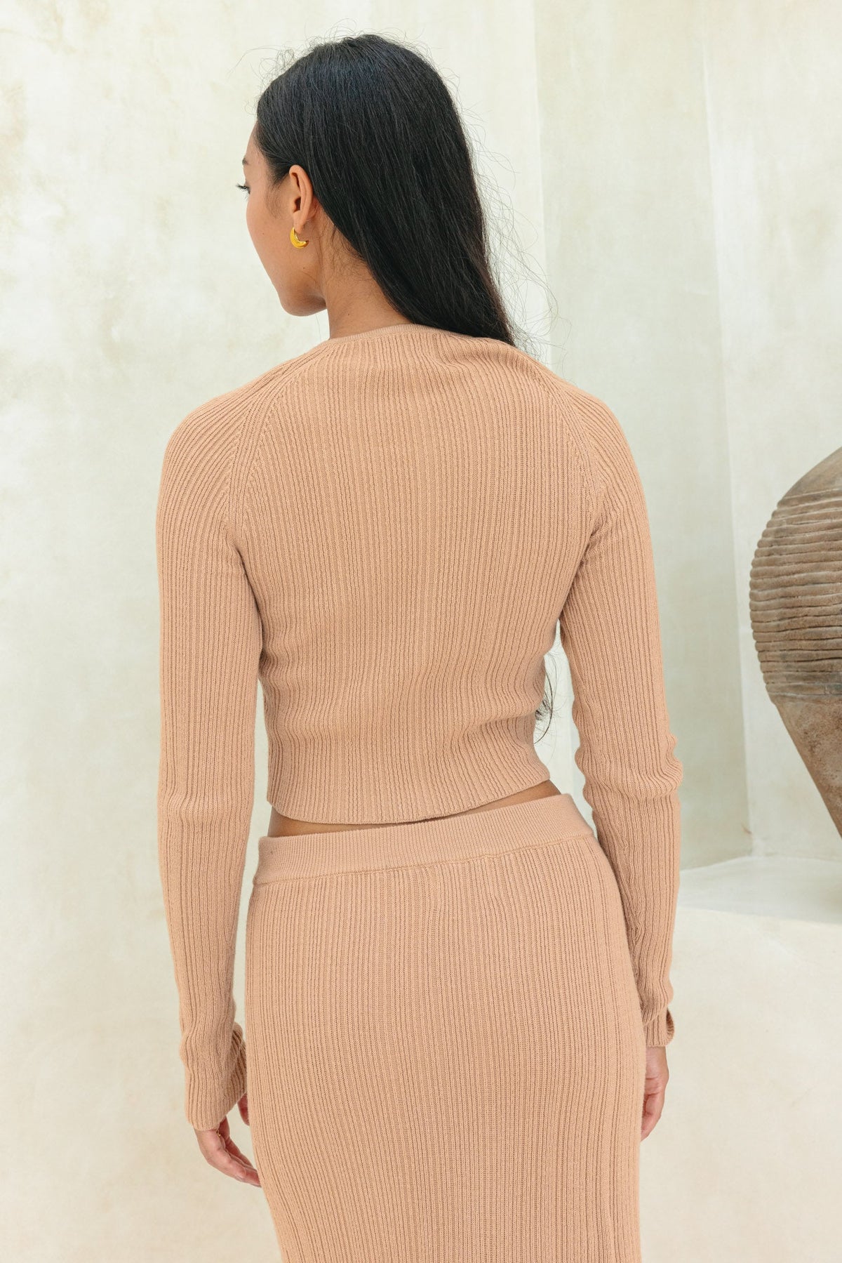 Mocha Long Sleeve Knit Top