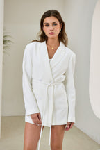 White Double Breasted Blazer