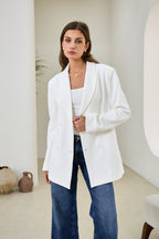 White Double Breasted Blazer