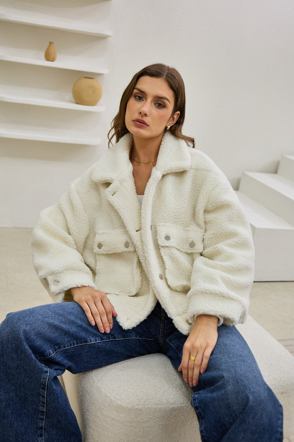 Off White Teddy Jacket